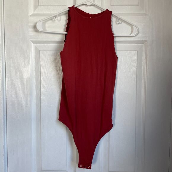 Women's Free People Intimately Fp Feels Right Bodysuit Brick Red XS - Picture 1 of 7